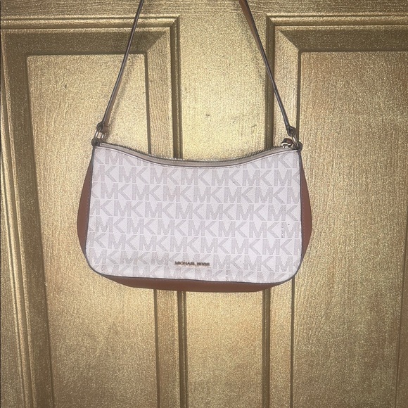 Michael Kors Handbags - Michael Kors Brown and Cream MK Shoulder Bag